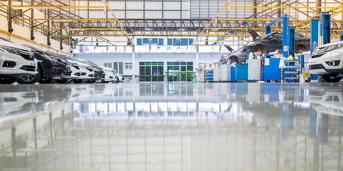 Car care centre interior